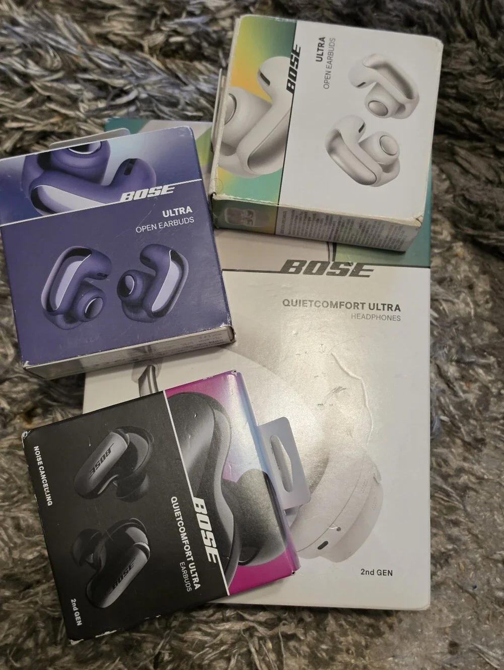 Bose QuietComfort Ultra / Ultra Open Earbuds - White and Black..4 Bose Products